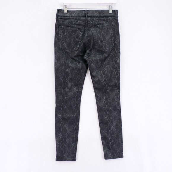 Express Stretch Ankle Legging Snakeskin Denim Black 6R Denim Jeans‎ 29 / 28.5 - Picture 4 of 8